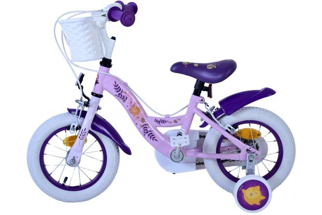 Vélo enfant Disney Wish - Filles - 12 pouces - Violet - Freins à deux mains