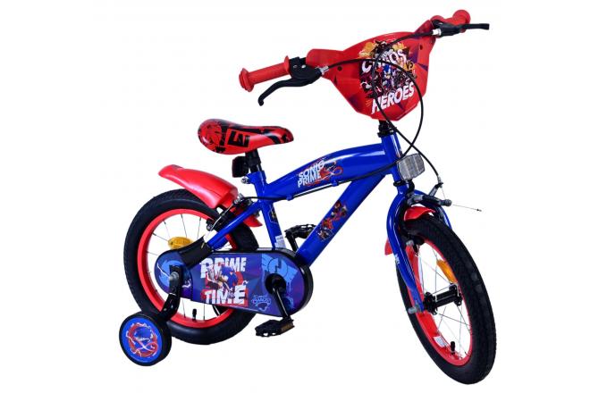 Sonic Prime Vélo enfant - Garçons - 14 pouces - Bleu Rouge - Freins à deux mains