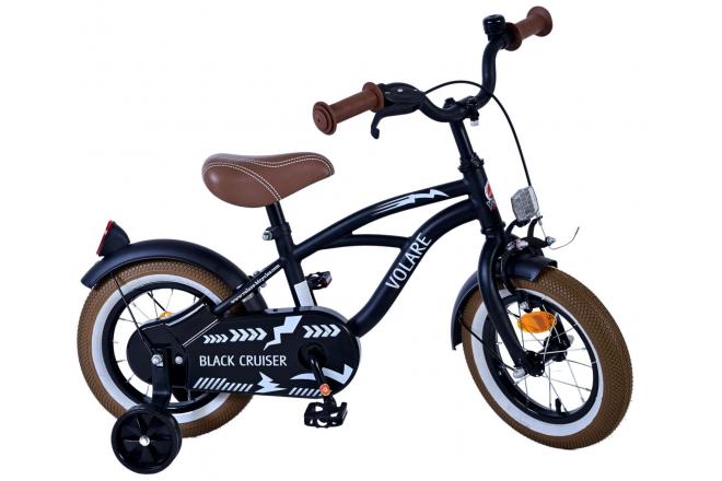 Vélo enfant Volare Black Cruiser - garçon - 12 po - noir