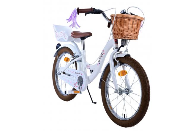 Volare Blossom Vélo enfant - Filles - 18 pouces - Blanc - Freins à deux mains