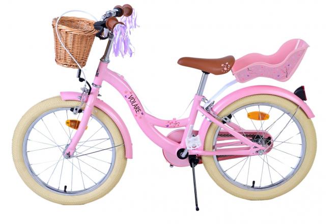 Volare Blossom Vélo enfant - Filles - 18 pouces - Rose - Freins à deux mains