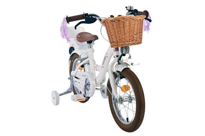 Volare Blossom Vélo enfant - Filles - 14 pouces - Blanc - Freins à deux mains