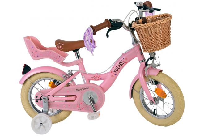 Volare Blossom Vélo enfant - Filles - 12 pouces - Rose - Freins à deux mains