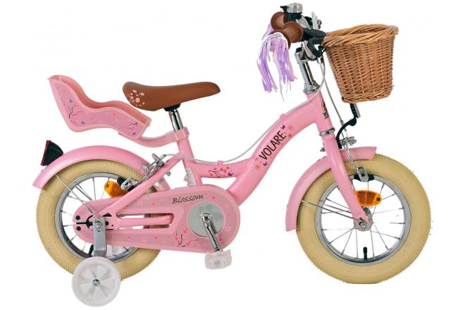 Volare Blossom Vélo enfant - Filles - 12 pouces - Rose - Freins à deux mains