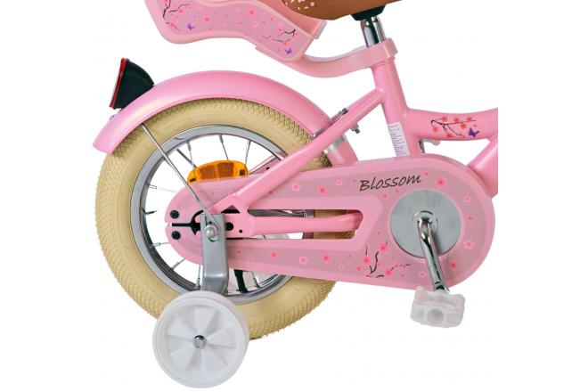 Vélo enfant Volare Blossom - Filles - 12 pouces - Rose