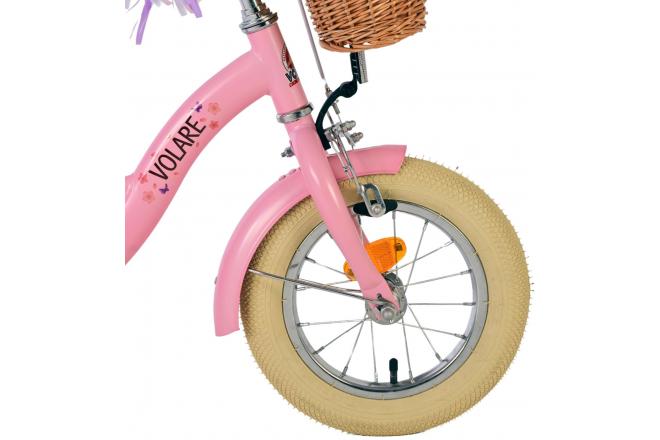 Vélo enfant Volare Blossom - Filles - 12 pouces - Rose