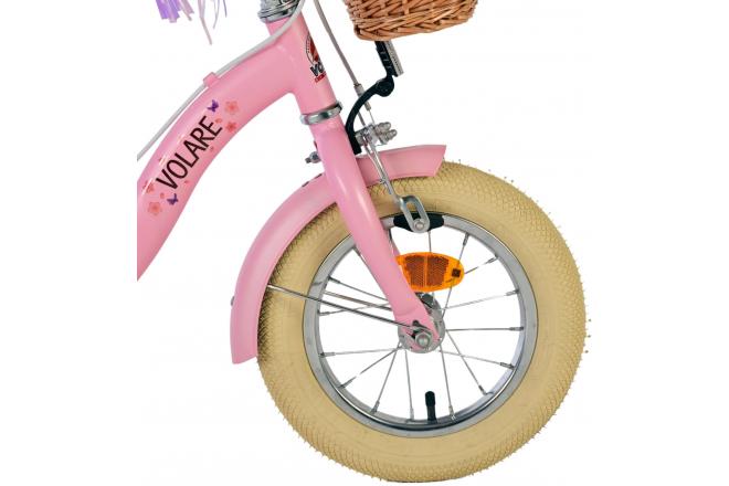 Volare Blossom Vélo enfant - Filles - 12 pouces - Rose - Freins à deux mains