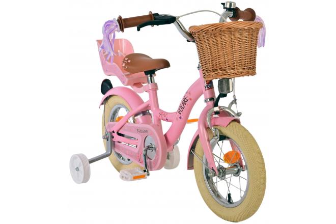 Vélo enfant Volare Blossom - Filles - 12 pouces - Rose