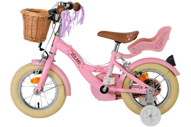 Volare Blossom Vélo enfant - Filles - 12 pouces - Rose - Freins à deux mains