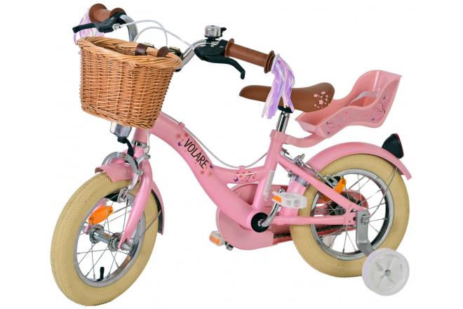 Volare Blossom Vélo enfant - Filles - 12 pouces - Rose - Freins à deux mains