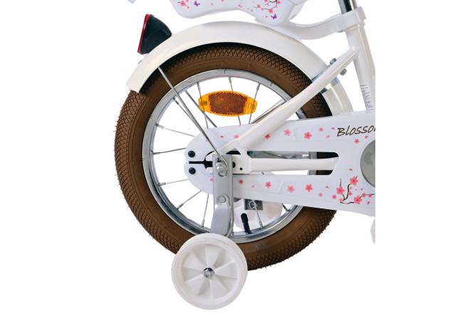 Vélo enfant Volare Blossom - Filles - 14 pouces - Blanc