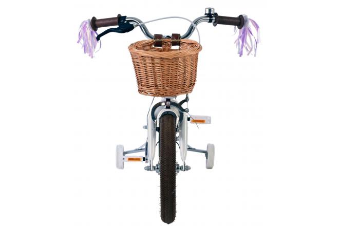 Vélo enfant Volare Blossom - Filles - 14 pouces - Blanc