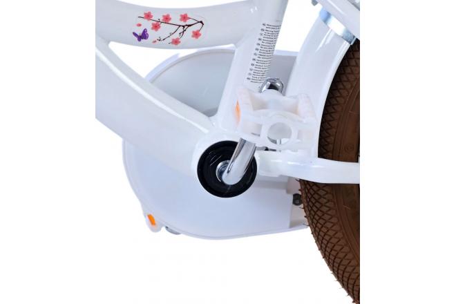 Vélo enfant Volare Blossom - Filles - 14 pouces - Blanc