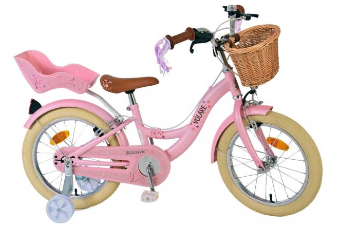 Volare Blossom Vélo enfant - Filles - 16 pouces - Rose - Freins à deux mains