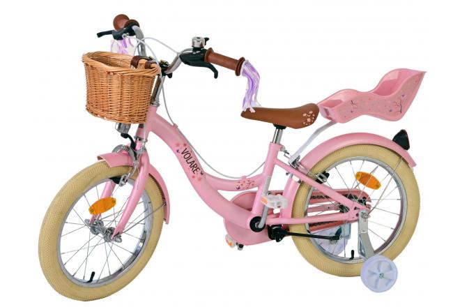 Volare Blossom Vélo enfant - Filles - 16 pouces - Rose - Freins à deux mains