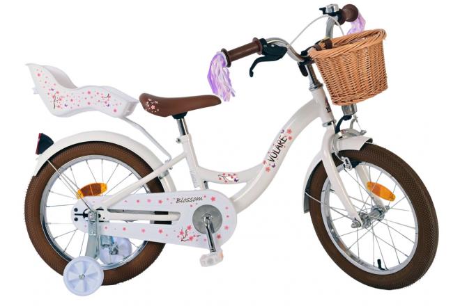 Vélo enfant Volare Blossom - Filles - 16 pouces - Blanc