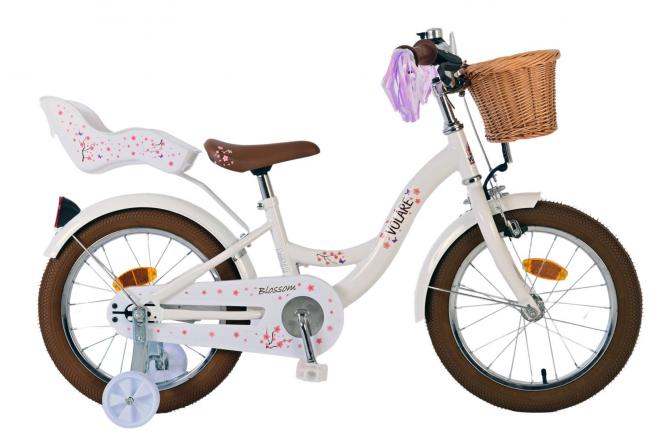 Vélo enfant Volare Blossom - Filles - 16 pouces - Blanc