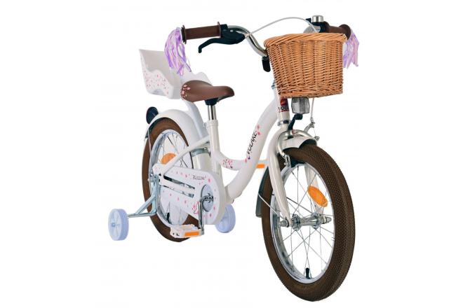 Vélo enfant Volare Blossom - Filles - 16 pouces - Blanc