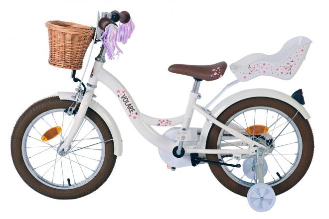 Vélo enfant Volare Blossom - Filles - 16 pouces - Blanc