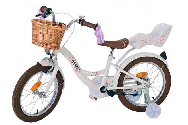 Vélo enfant Volare Blossom - Filles - 16 pouces - Blanc