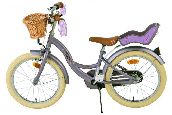 Vélo enfant Volare Blossom - Filles - 18 pouces - Violet