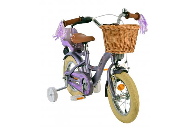 Vélo enfant Volare Blossom - Filles - 12 pouces - Violet