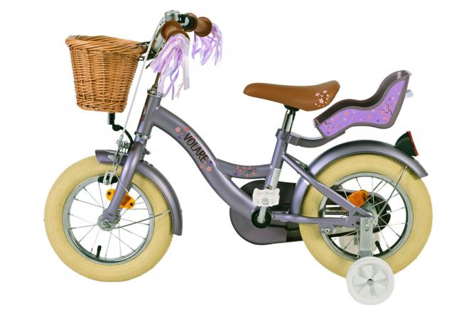 Vélo enfant Volare Blossom - Filles - 12 pouces - Violet