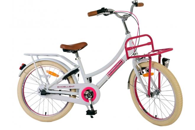 Volare Excellent Vélo enfant - Filles - 20 pouces - Blanc- 3 vitesses