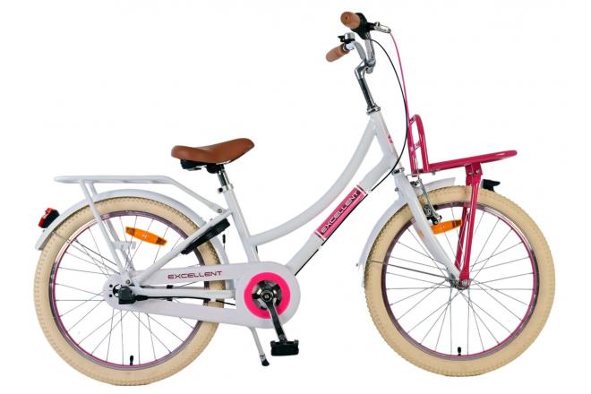 Volare Excellent Vélo enfant - Filles - 20 pouces - Blanc- 3 vitesses