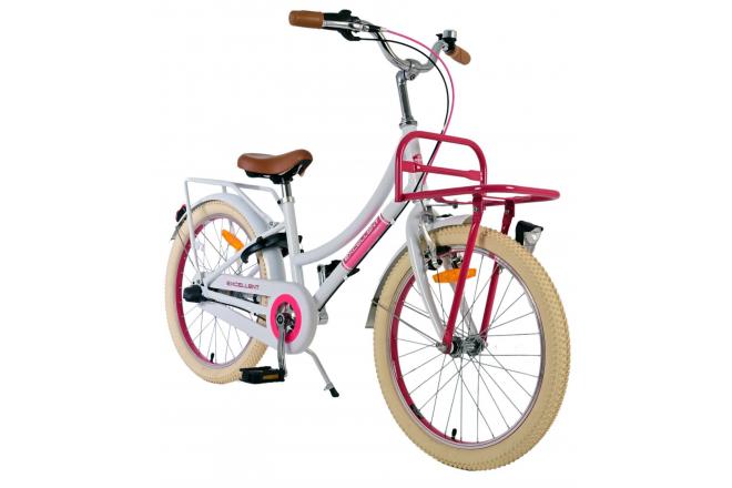 Volare Excellent Vélo enfant - Filles - 20 pouces - Blanc- 3 vitesses