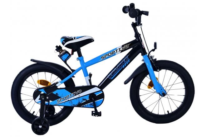 Volare Sportivo Kinderfiets - Jongens - 16 inch - Blauw Zwart