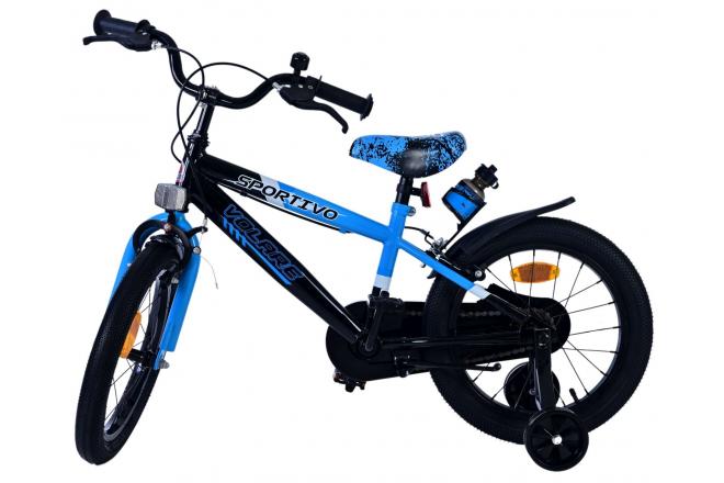 Volare Sportivo Vélo enfant - Garçons - 16 pouces - Bleu Noir - Freins à deux mains