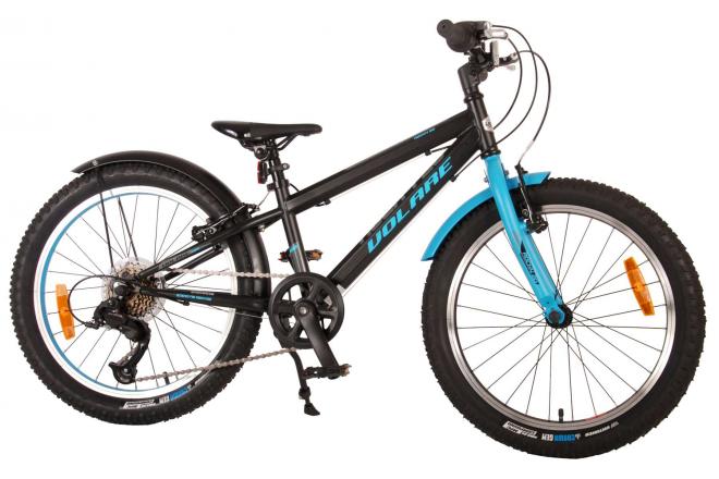 Vélo pour enfants Volare Rocky - 20 pouces - Noir Bleu - 85% de finition - 6 speed - Prime Collection