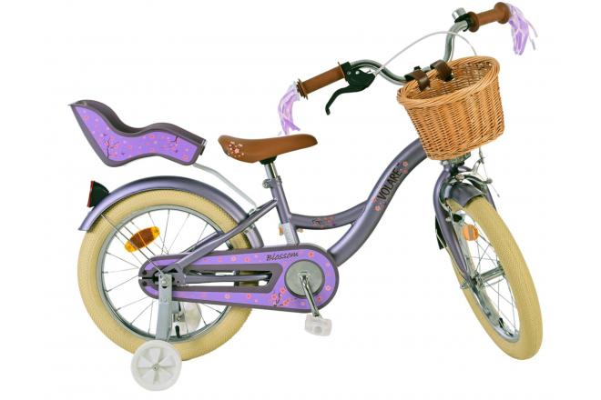 Vélo enfant Volare Blossom - Filles - 16 pouces - Violet