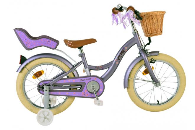 Vélo enfant Volare Blossom - Filles - 16 pouces - Violet