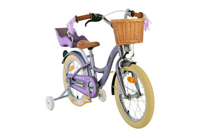 Vélo enfant Volare Blossom - Filles - 16 pouces - Violet