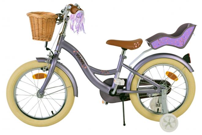 Vélo enfant Volare Blossom - Filles - 16 pouces - Violet