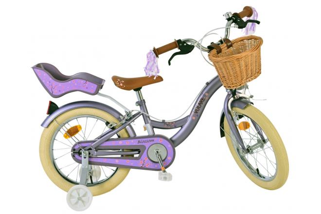 Volare Blossom Vélo enfant - Filles - 16 pouces - Violet - Freins à deux mains