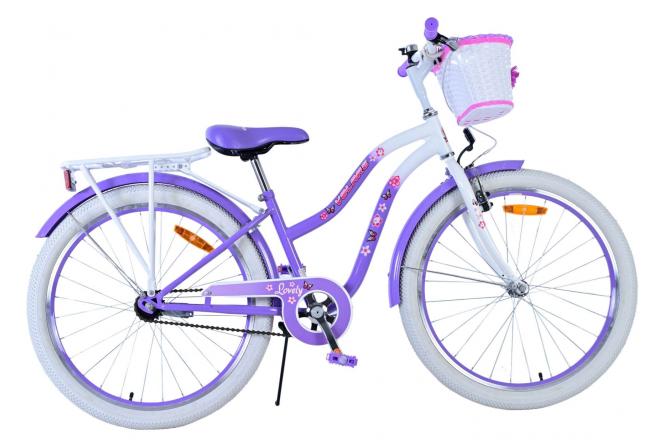 Vélo enfant Volare Lovely - Filles - 24 pouces - Violet