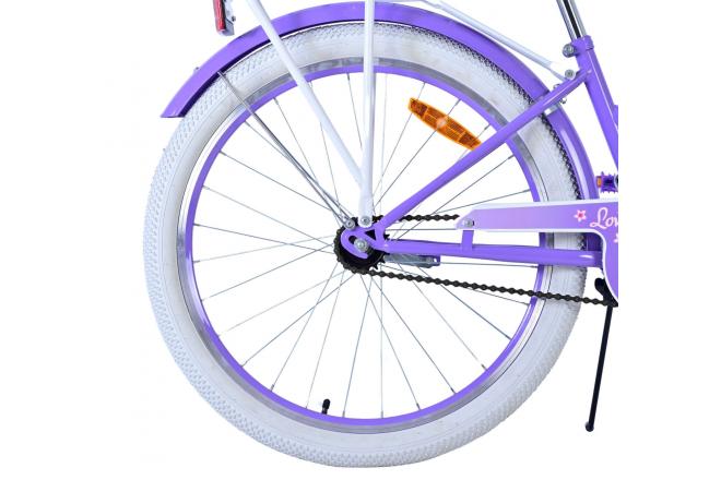 Vélo enfant Volare Lovely - Filles - 24 pouces - Violet