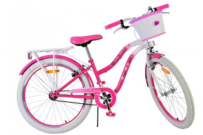 Volare Lovely Vélo enfant - Filles - 24 pouces - Rose- Freins à deux mains