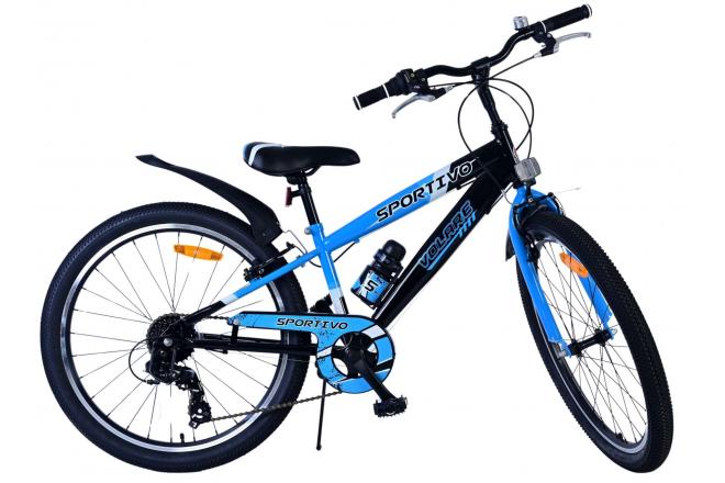 Volare Sportivo Vélo enfant - Garçons - 24 pouces - 7 vitesses - Noir Bleu