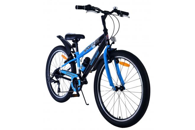 Volare Sportivo Vélo enfant - Garçons - 24 pouces - 7 vitesses - Noir Bleu