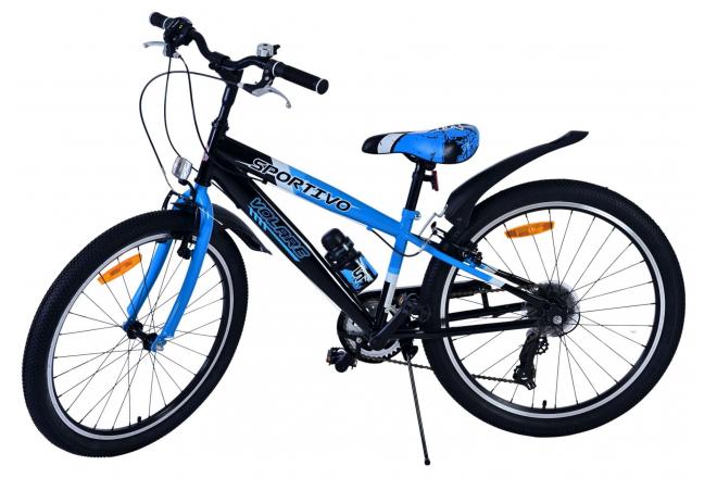 Volare Sportivo Vélo enfant - Garçons - 24 pouces - 7 vitesses - Noir Bleu