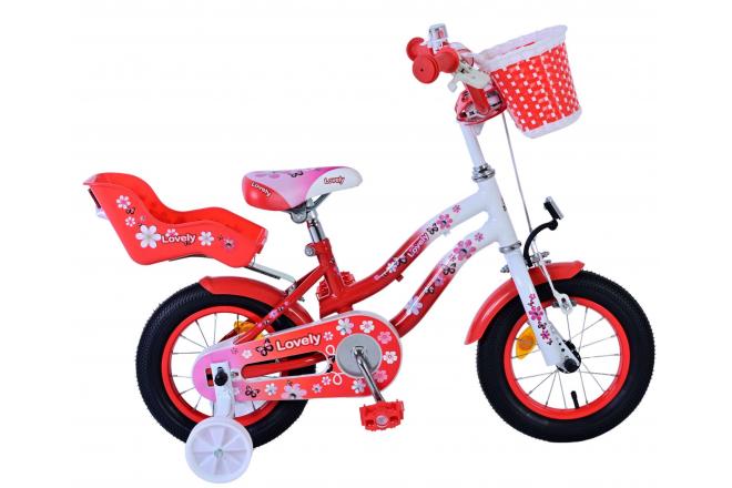 Vélo d'enfant Volare Lovely - Filles - 12 pouces - Rouge