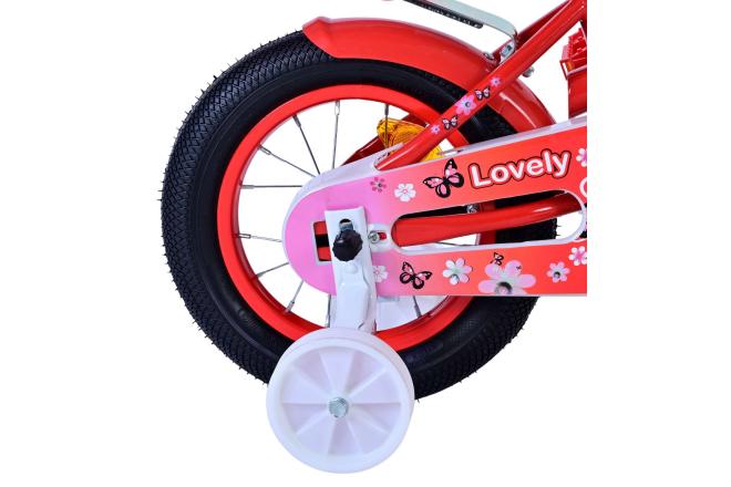 Vélo d'enfant Volare Lovely - Filles - 12 pouces - Rouge