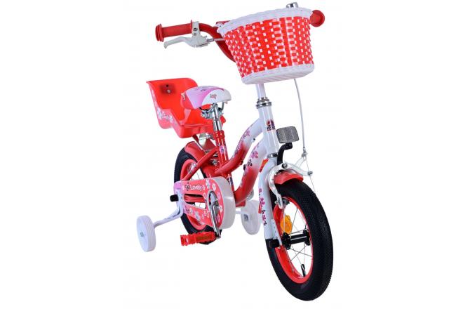 Vélo d'enfant Volare Lovely - Filles - 12 pouces - Rouge