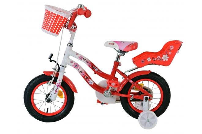 Vélo d'enfant Volare Lovely - Filles - 12 pouces - Rouge