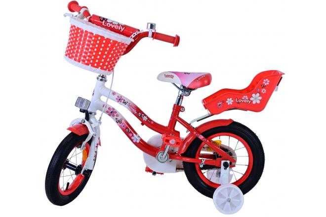 Vélo d'enfant Volare Lovely - Filles - 12 pouces - Rouge