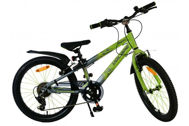 Vélo enfant Volare Rocky - 20 pouces - 7 vitesses - Vert/Gris